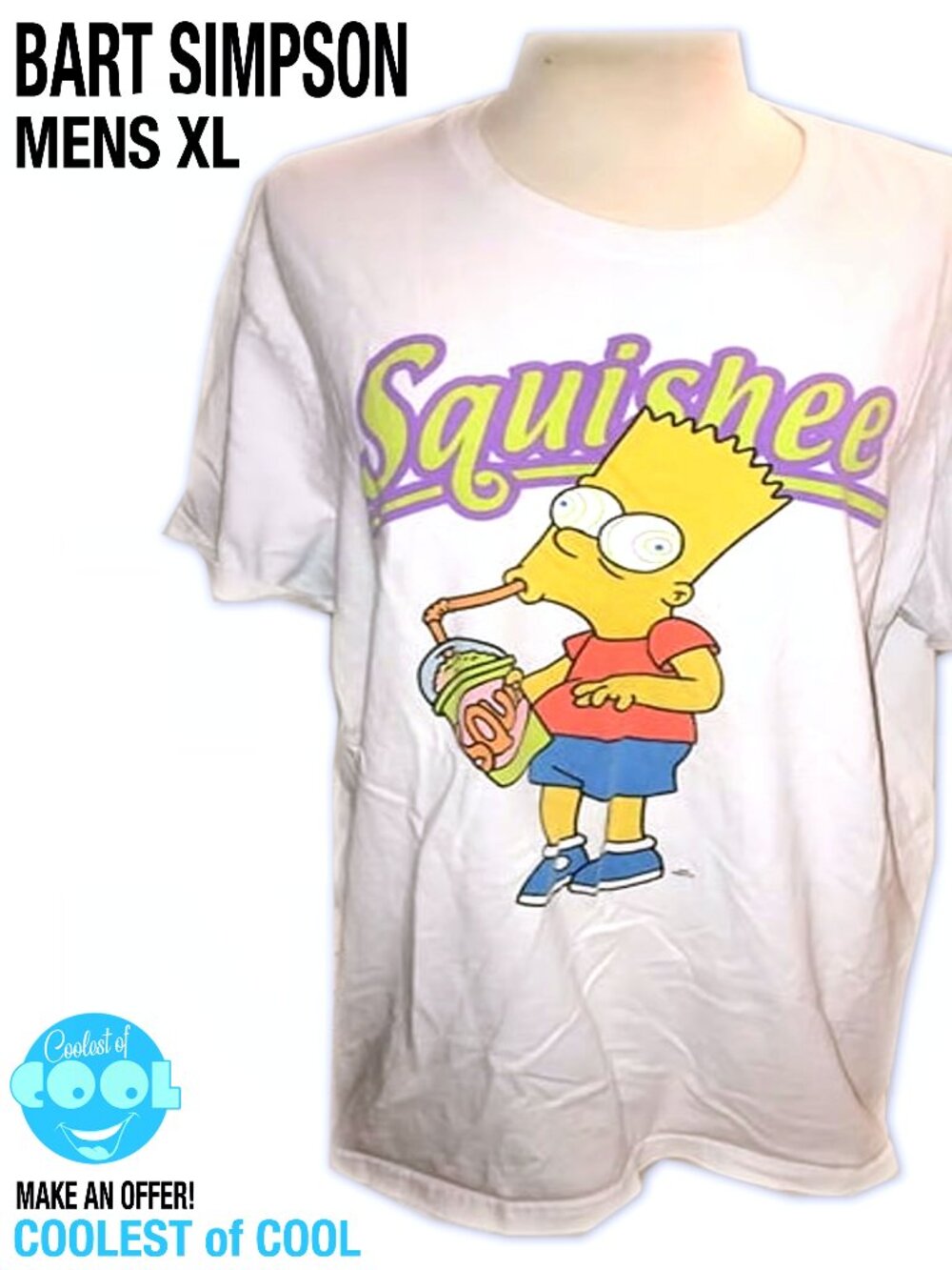 Bart Simpson Squishee shirt Men XL FOREVER 21 100% Cotton Simpsons 20th TV